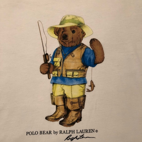 polo bear fishing t shirt